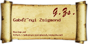Gabányi Zsigmond névjegykártya