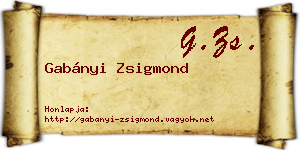 Gabányi Zsigmond névjegykártya